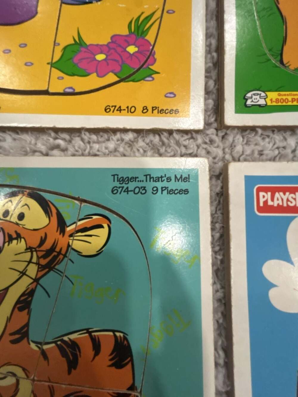 Lot of 4 Vintage Playskool Disney Winnie the Pooh Wooden Frame Tray Puzzles - Picture 8 of 13